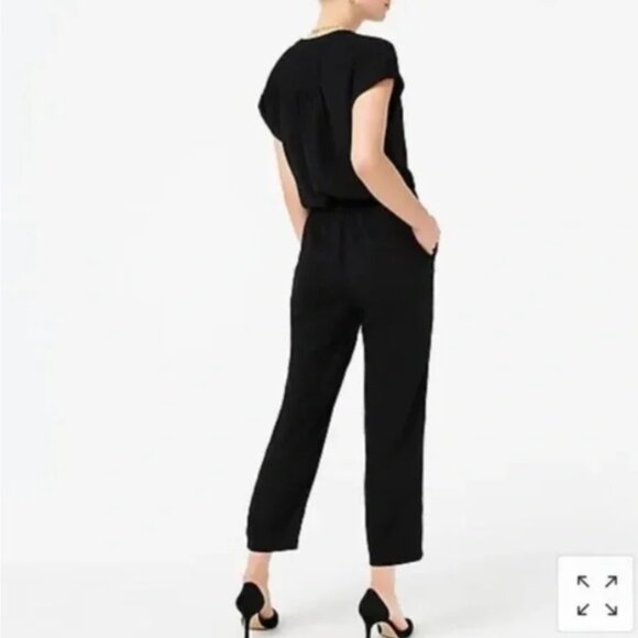 J. Crew Cuffed Camp-Shirt Jumpsuit in Black S - Picture 3 of 14